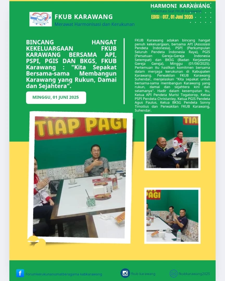 Kita sepakat untuk bersama-sama membangun Kabupaten Karawang yang rukun, damai dan sejahtera kini dan selamanya