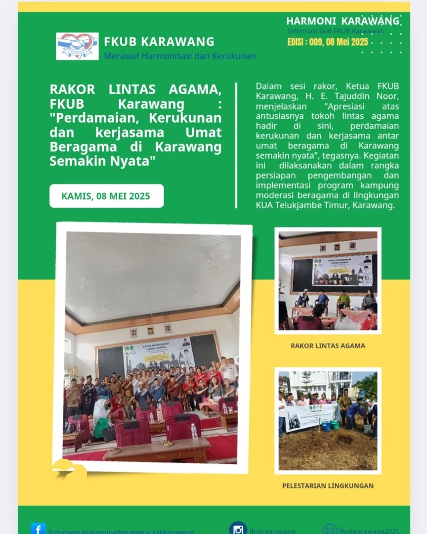 erdamaian, kerukunan dan kerjasama antar umat beragama di Karawang